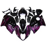 0289 Fairing Suzuki Gsxr1300 Hayabusa 1997 - 2007 Black Purple Flame